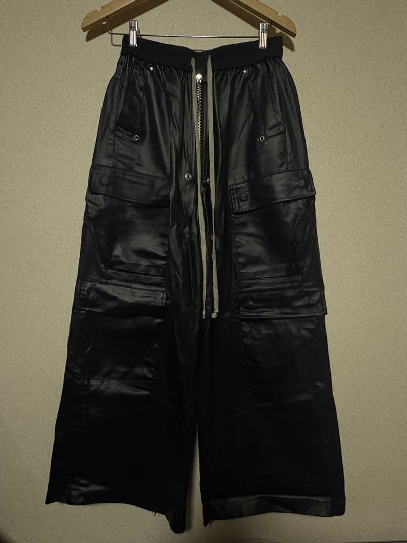 y2k リックオウエンス風 カーゴパンツ レザー opium