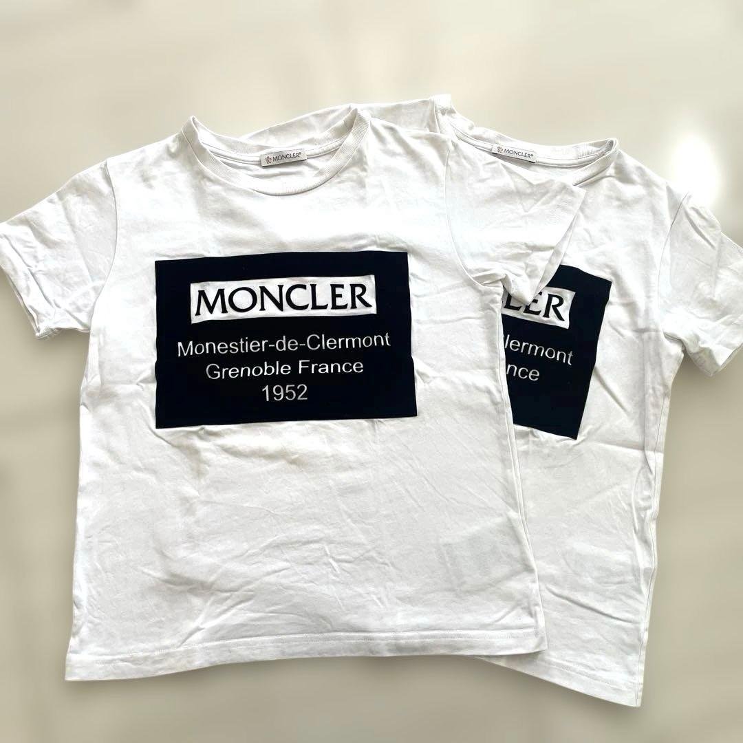 2枚セットMONCLER ロゴ Tシャツ ホワイト10A