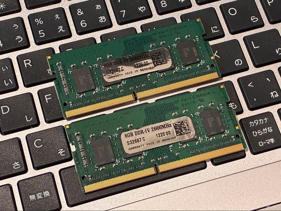 ノートPC用 DDR4-2666 8GBx 2枚 16GB