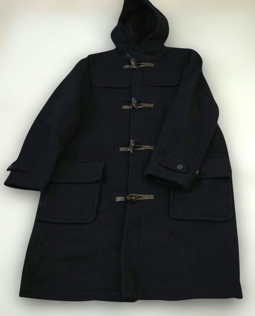 van ダークブルー ダッフルコート フード付き