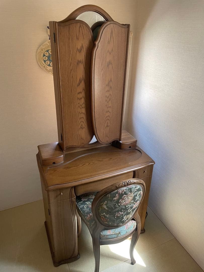 直接引き取り　アンティーク　三面鏡　鏡台　ドレッサー