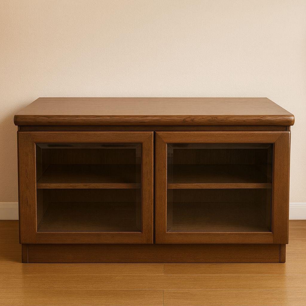 ​【karimoku】カリモク製 木製ローボード/テレビ台 W88cm ガラス扉