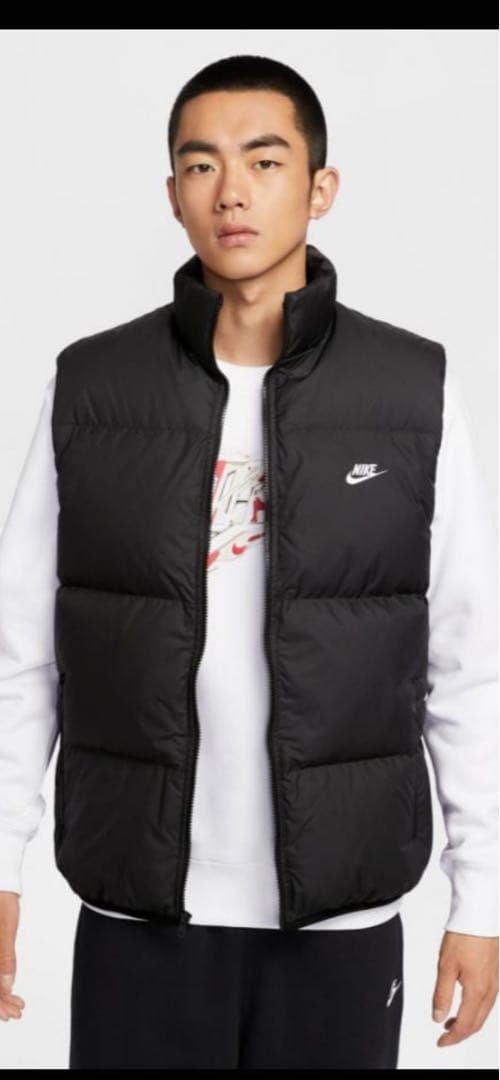 新品未使用 新作 Nike メンズ ブラック ダウンベストLサイズ