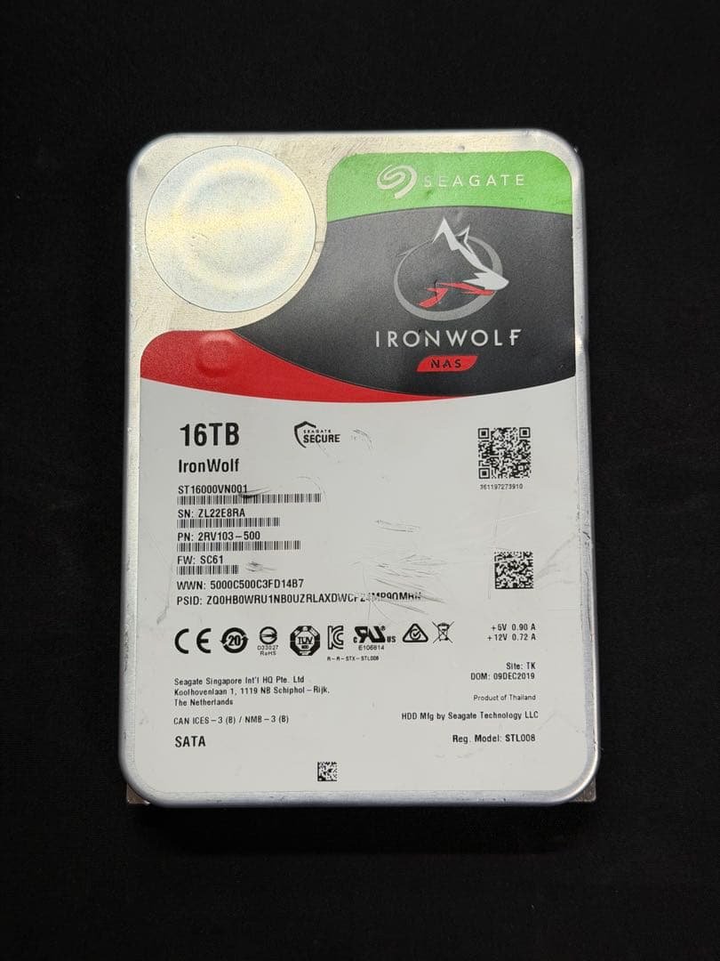 内蔵型ハードディスクドライブ Seagate IronWolf 16TB SATA HDD