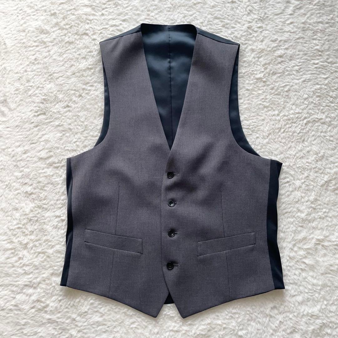 美品✨スーツセレクト　3ピース　セットアップ　4S ストレッチ　グレー　Y4