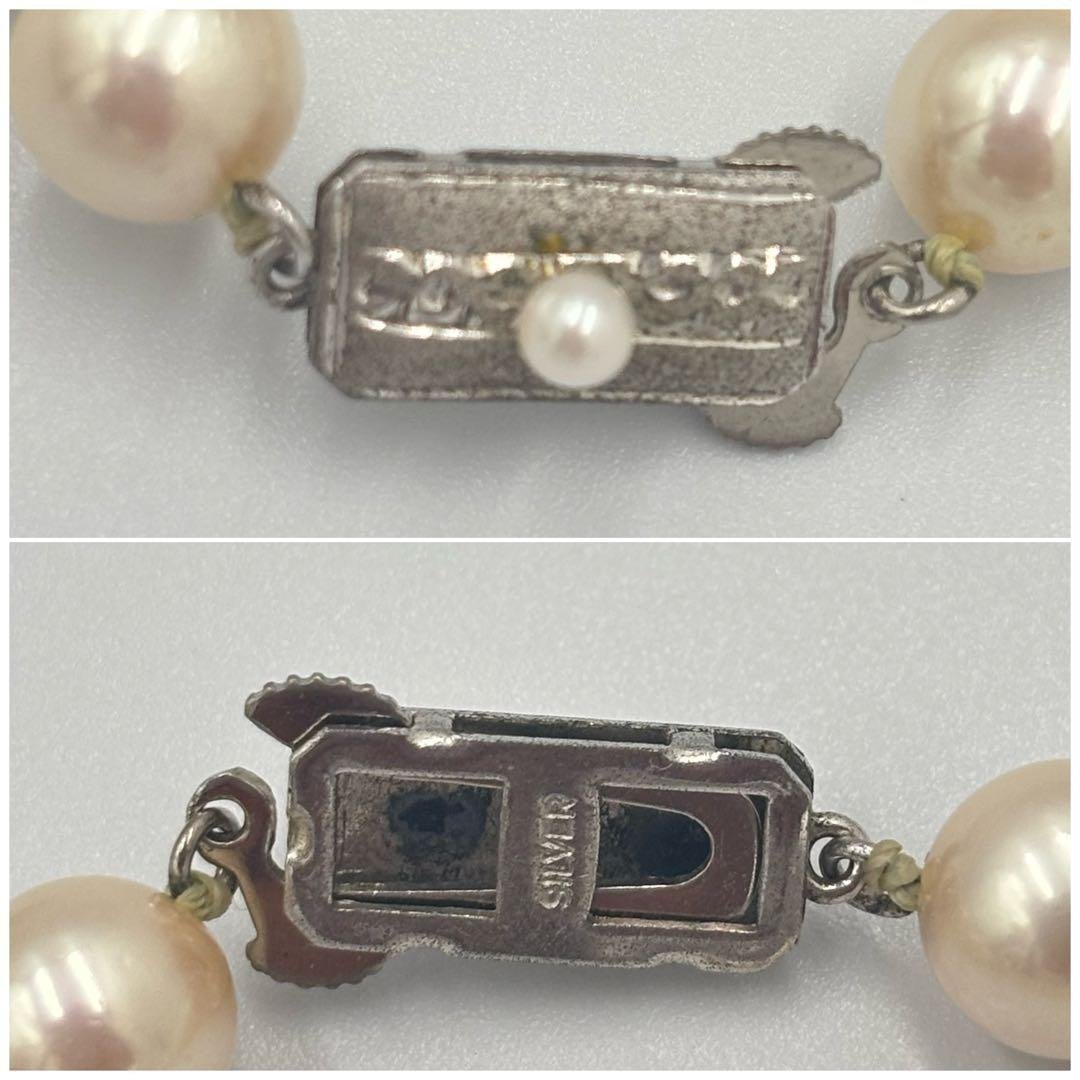 【艶テリ良✨大珠8.5m】あこや本真珠 パールネックレス　干渉色◎ シルバー刻印