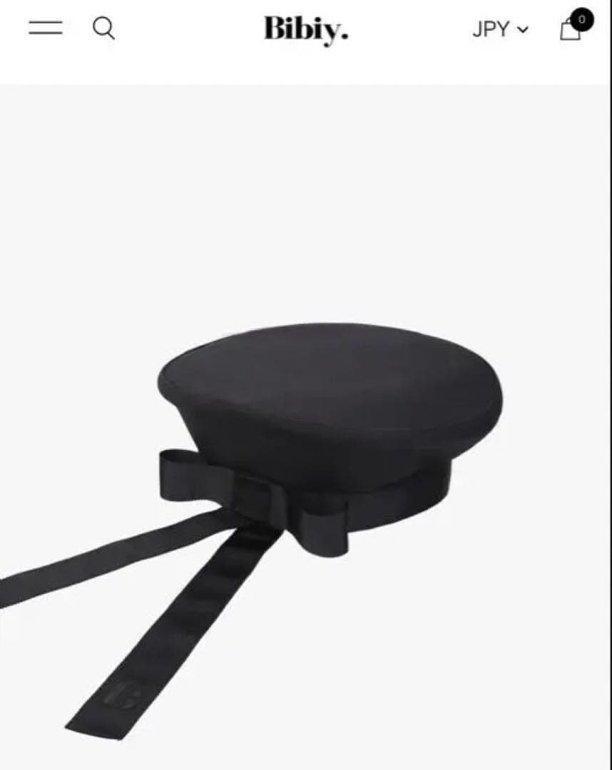 Bibiy リボン付き黒ベレー帽