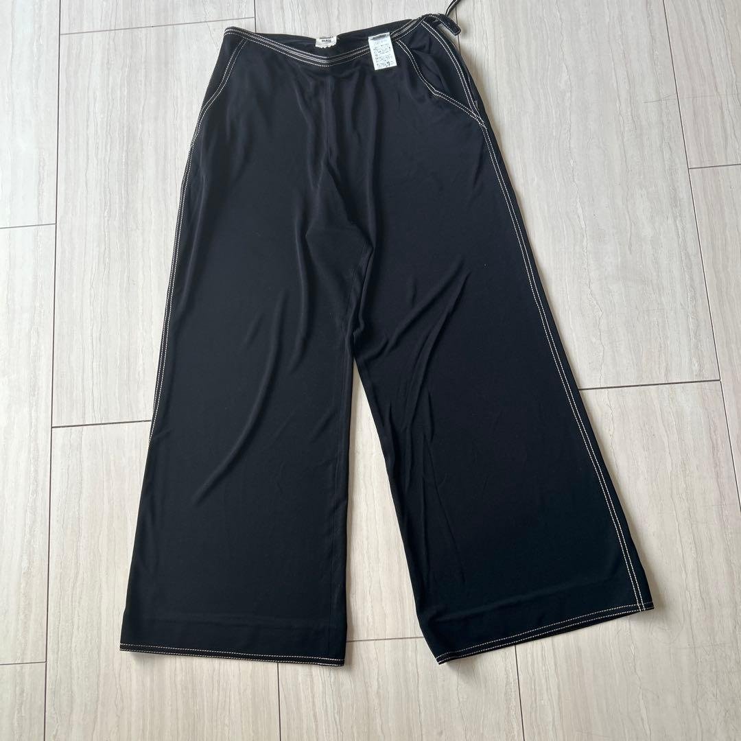 HERMES ブラック ワイドパンツ 34