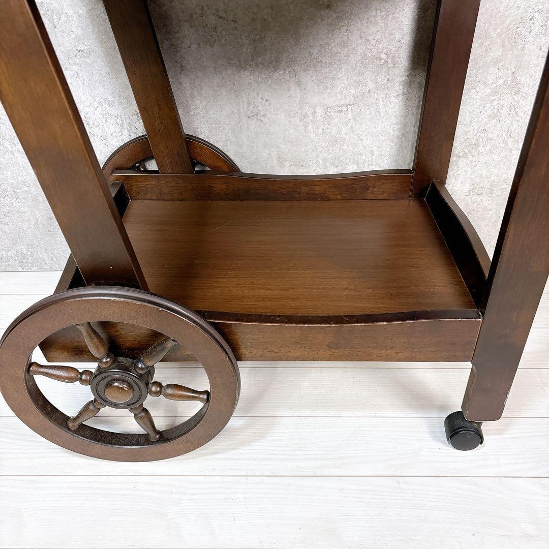 美品 karimoku カリモク キッチンワゴン 車輪 コロニアル アンティーク