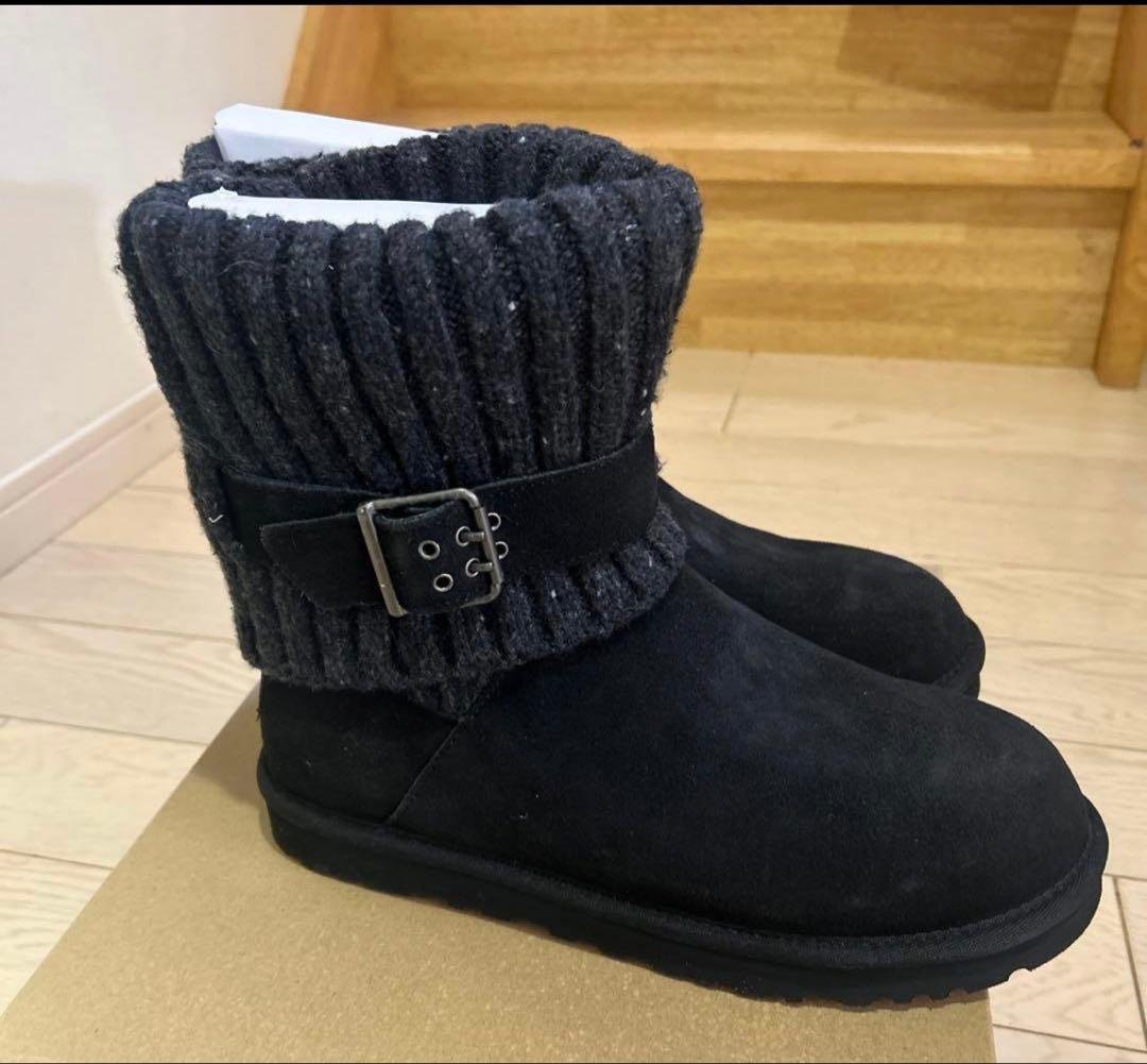 KantaUGG サイズ8黒 スエード ムートンブーツ24.5センチ前後