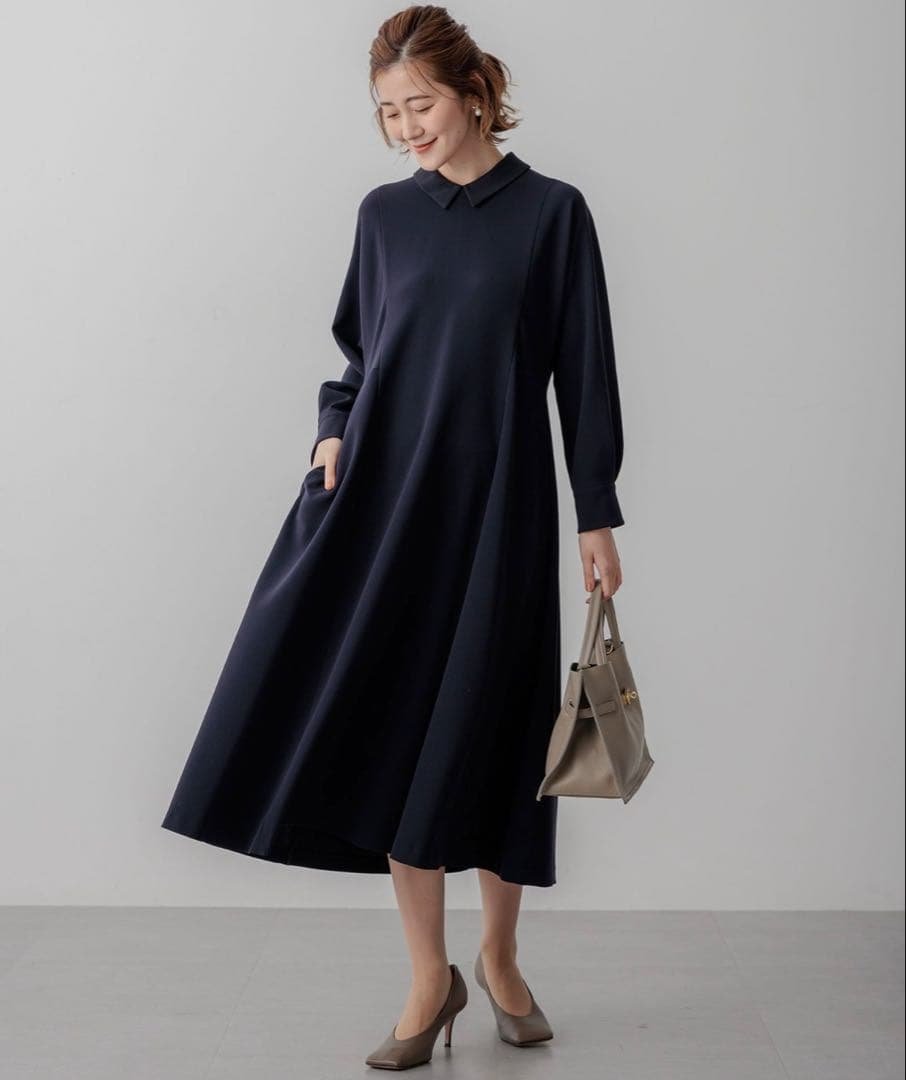 23区L 【VERYコラボ】トリアセダブルジョーゼット　つけ襟　ワンピース