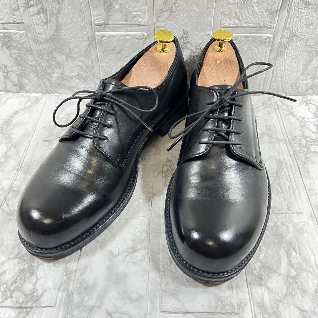 【美品】PADRONE ダービーシューズ　プレーントゥ　ブラック　本革　26.5